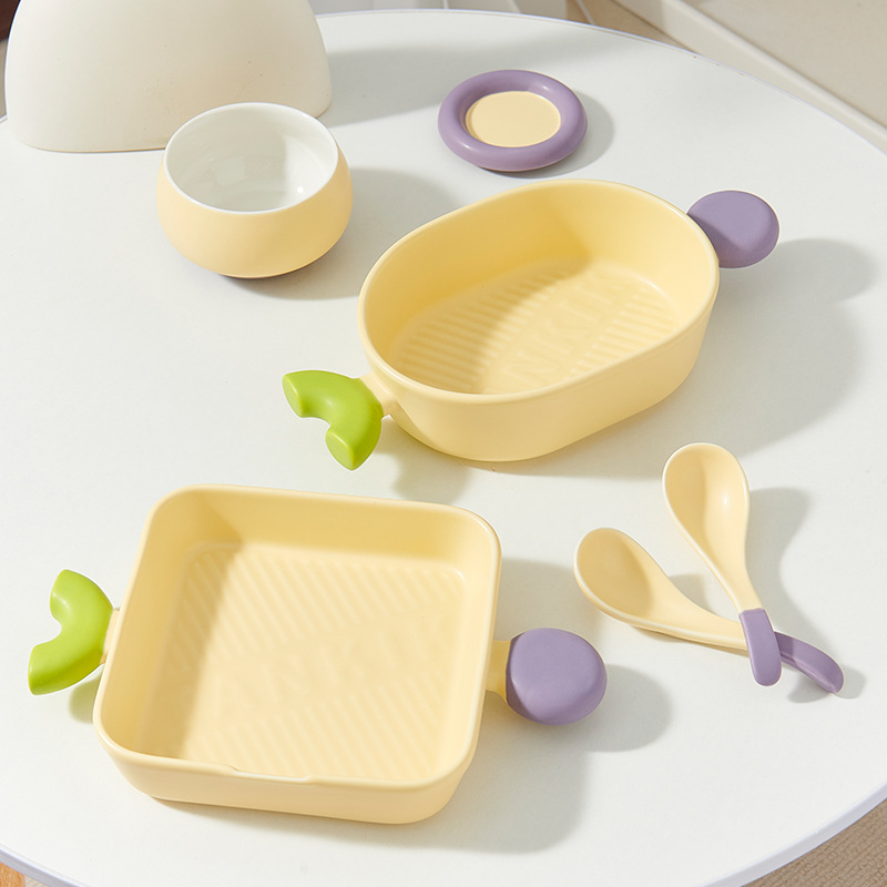 马卡龙系列高颜值陶瓷餐具一人食礼品套装釉下彩创意碗盘碟6件套   NYPSXL001